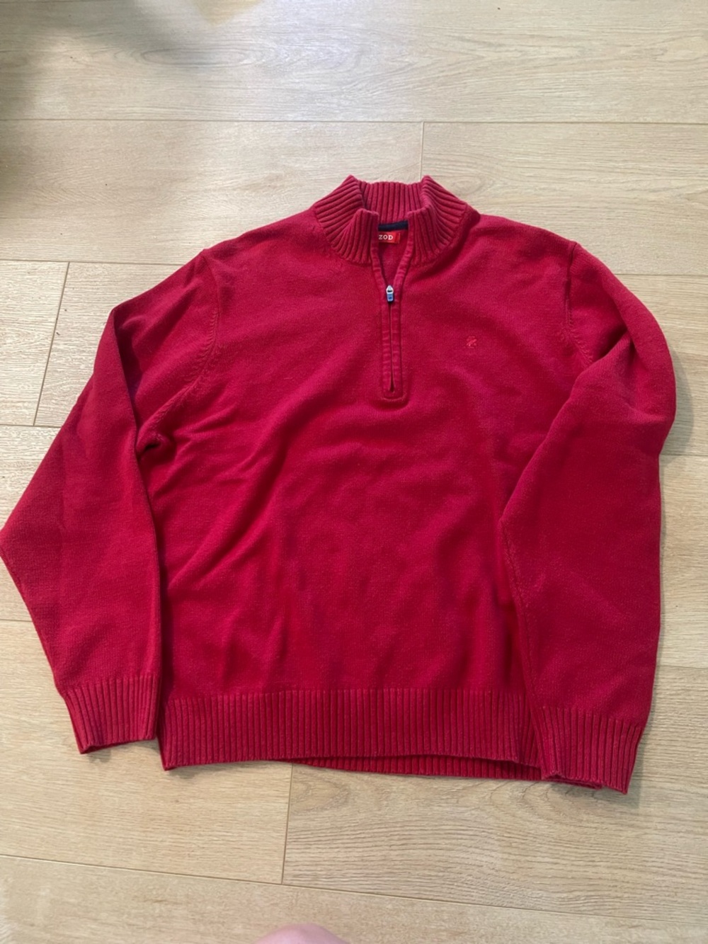 Izod Men's Red Quarter-Zip Sweater